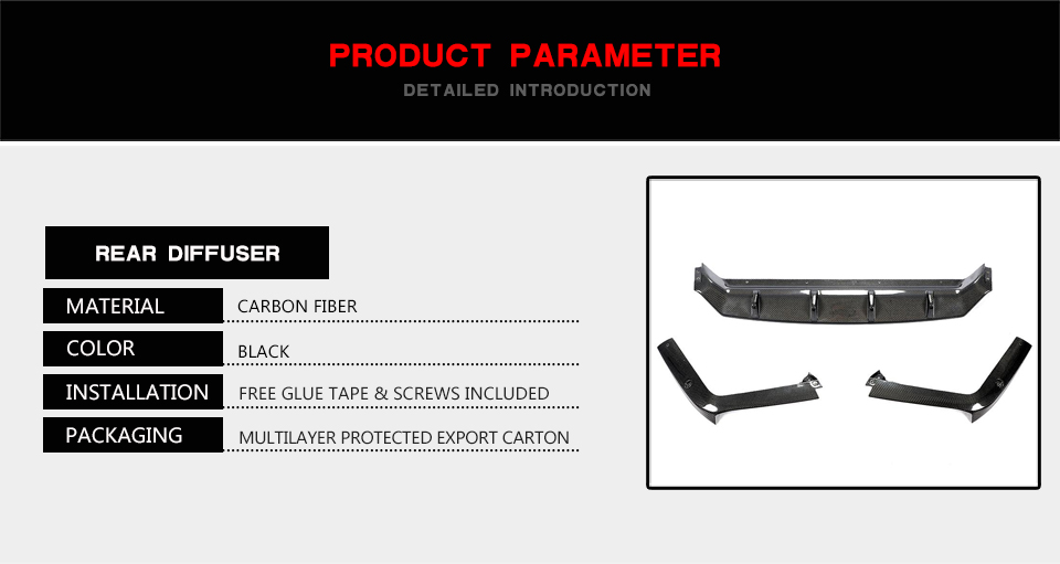 JCSPORTLINE Carbon Fiber Rear Bumper Diffuser for Porsche Cayenne S Sport Utility 4-Door 2018-2019