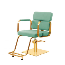 Luxury Green Leather Import Golden Barber Chair