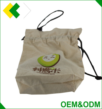 Wholesale Customized small canvas cotton drawstring bag