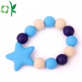 Moda Rodada Beads Silicone Pulseira Baby Teething Bracelet