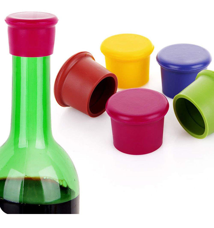 BPA free Bottle Cap Reusable Vacuum Silicone Wine Bottle Stopper