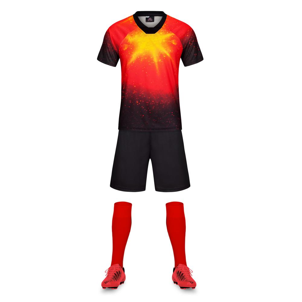 Uniforme de futebol top vermelho para conjunto de treinamento de partida