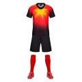 Red top soccer uniform for match training set