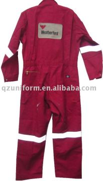 HOT! red flame resistant firefighter coveralls with reflective tape