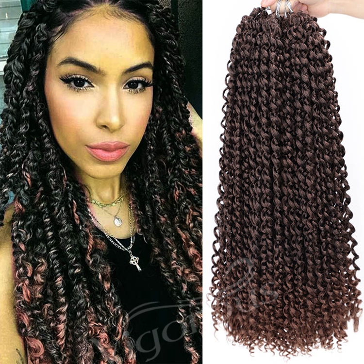 Vigorous 18 Inches 22 Strands/pack Passion Twist Hair Long Ombre Crochet Hair Synthetic Pre looped Fluffy Twists Braiding Hair