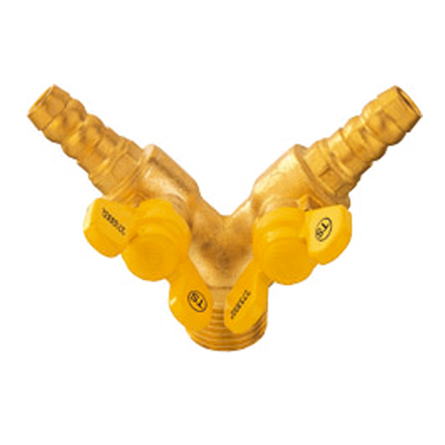 J2056 double mouth brass male screw leakproof gas ball valve