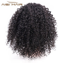 Aisi Hair African Americans Clip In Ponytail Hairpieces High Temperature Fiber Afro Kinky Clip In Hair Extensions