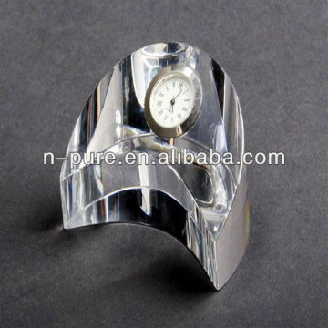 Half Oval-Shaped Crystal Mini Clocks