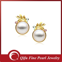Fashion and nice 18k gold Mabe pearl earring
