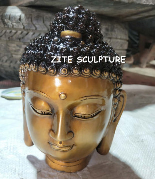 Table Top Decoration Metal Sculpture Bronze Buddha Head Statue