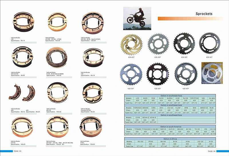 Kasut brek motosikal OEM, kasut brek untuk tricycle