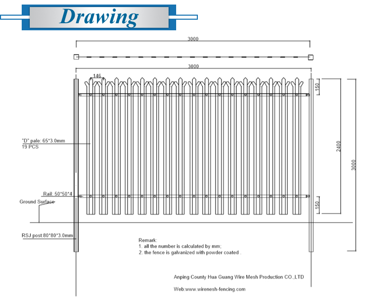  Security Iron Palisade Fence 