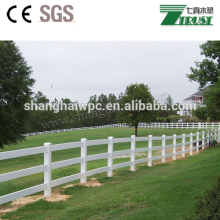 white plastic pvc horse rail fence