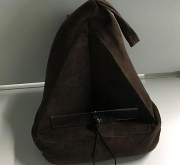 New brown easily reading book holder and travel pillow