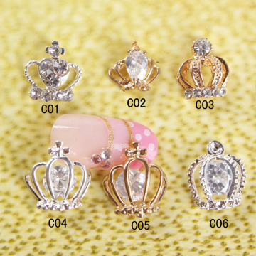 Nail Art 3D Metal Crown Design Alloy Stricker Jewelry Glitter DIY Decoration