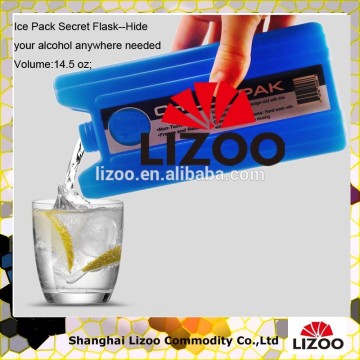 Plastic Secret Flask - freezer Pack Flask Holds 14 oz alcohol.