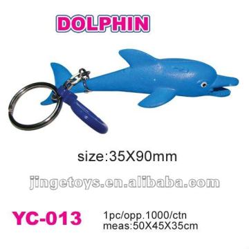 Plastic dolphin key chain