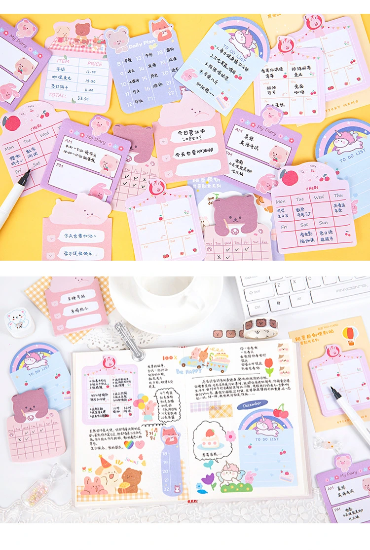 Cartoon Self-Adhesive Memo Pad for Office Use