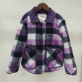 Veste sherpa violette de fille