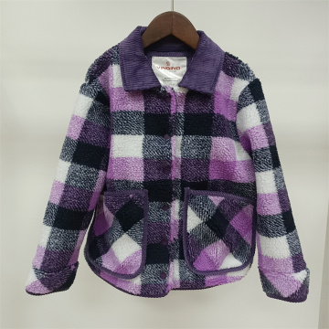 Girl&#39;s Purple Sherpa Jacket