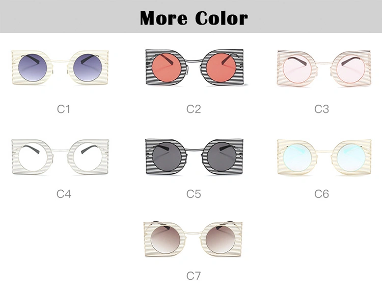 New European and American Personality Mesh Frame Metal Sunglasses