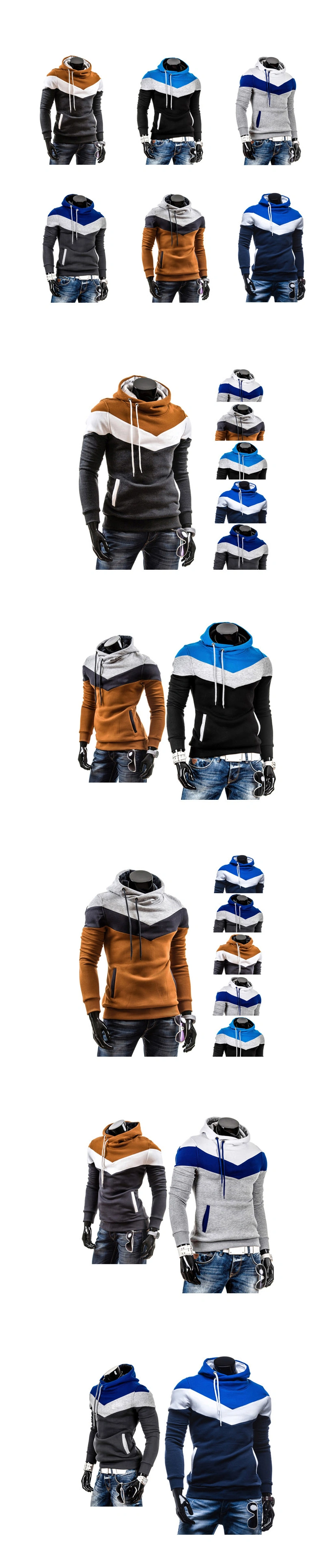 New Pullover Sports Slim Stitching Casual Thin Coat Hoodie