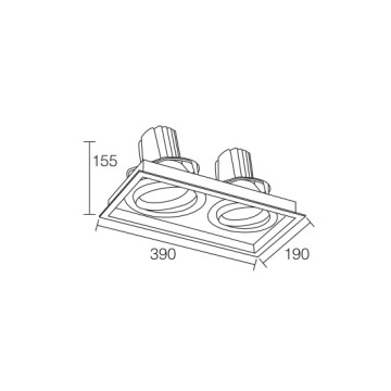 Leder Inovatif Konservasi Energi 38W * 2 LED Downlight