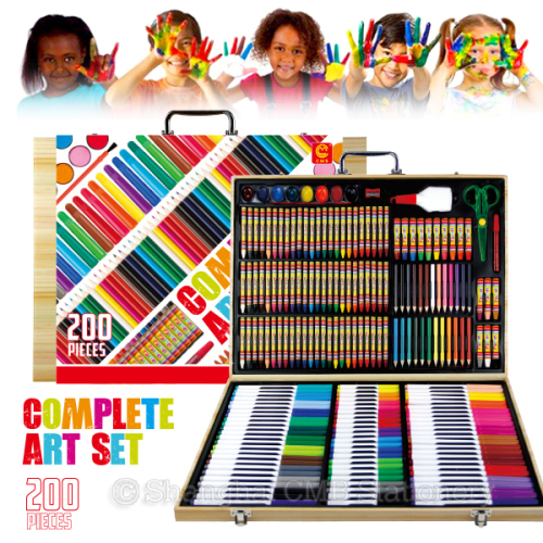 Rainbow kids travel art set