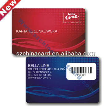 China Factory Low Price PVC Barcode Membership Loyalty Card