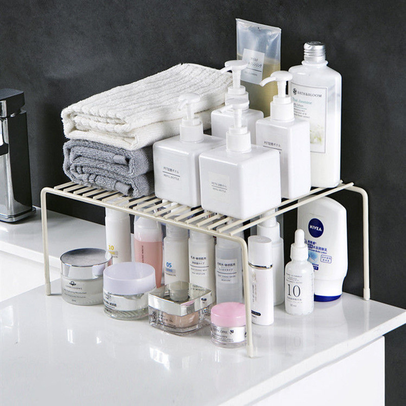 Çift Katlı Geri Çekilebilir Demir Mutfak Rafları Double Tiers Retractable Iron Kitchen Shelves