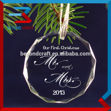 Personalized Engraved Round Glass Christmas Ornament