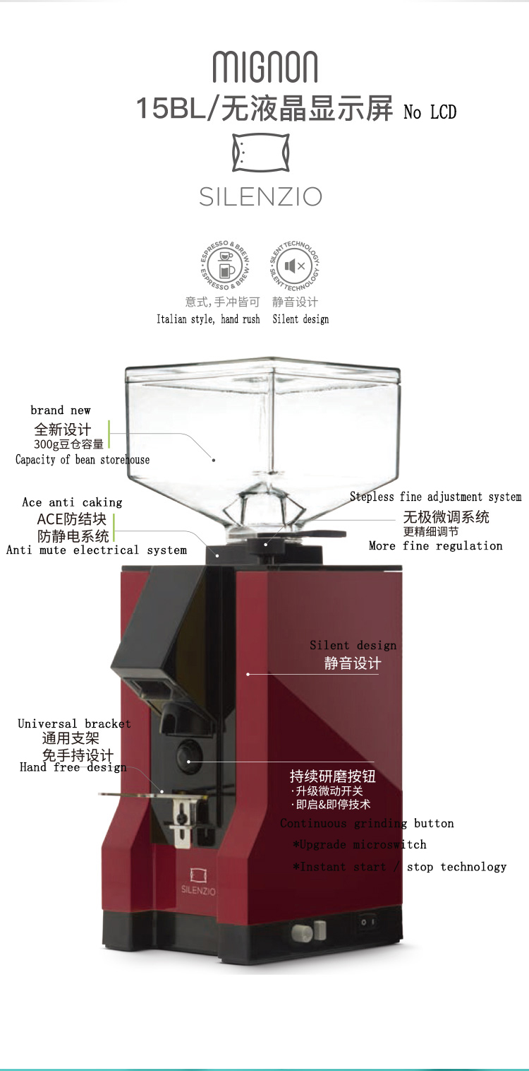 Eureka coffee grinder mignon MMG imported from Italy electronic controlled quantitative straight out grinder Eureka business cof