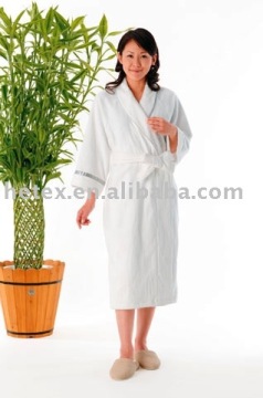 100% terry cotton embroidered bathrobe