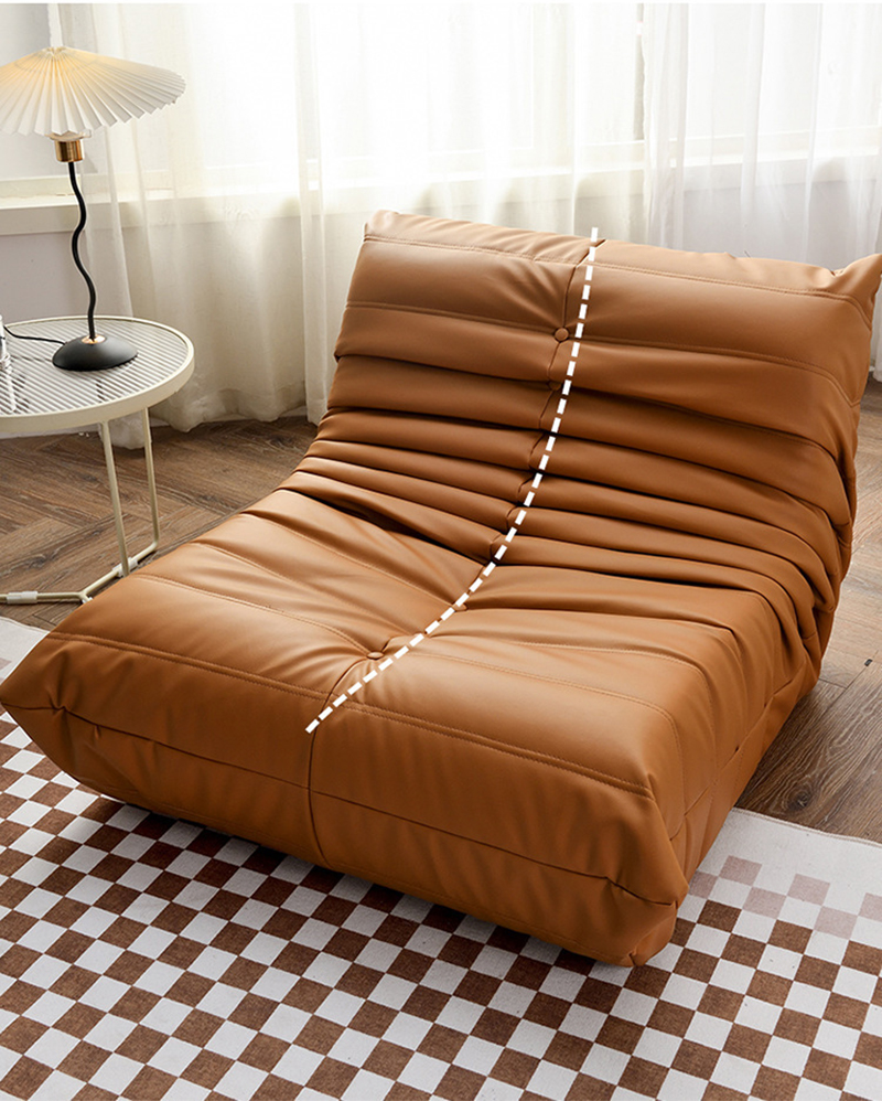 Nordic Caterpillar Leather Lazy Togo Single Sofa