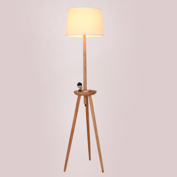 LEDER Lampada da terra in legno a led