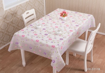 Restaurant Floral Embroidered PEVA Tablecloth
