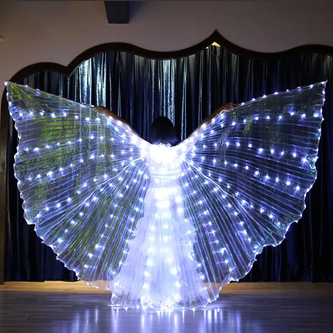 Light up LED Isis Wings Belly Dance Carnival Rave Costumes Outfitsfor Women Adults for Christmas Halloween Party