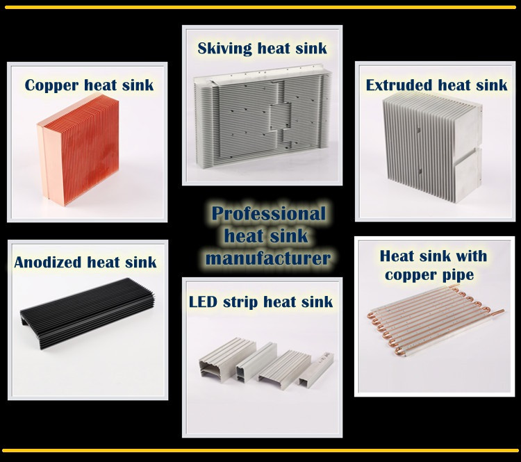 China manufacture copper extursion heat sink