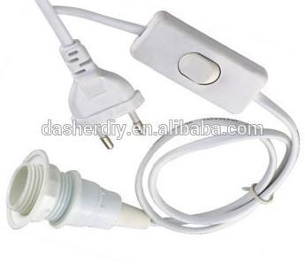 VDE power cord plug with lampholder,switch