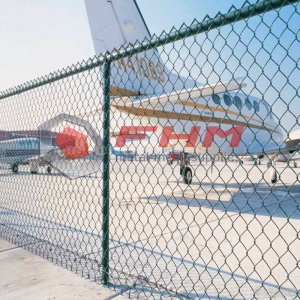 Cerca de elo de corrente revestida de PVC para cerca de aeroporto