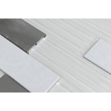 Off-white smooth modern glass mosaic tiles