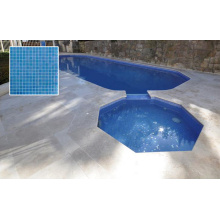 Talles de plancher de la piscine en verre bleu irisé