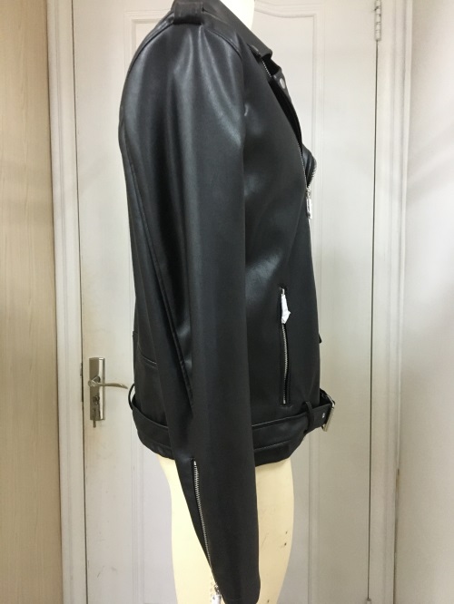 Blouson moto noir en similicuir