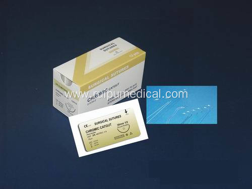 Sterile Medical Surgical Sutures Chromic Catgut With Needle