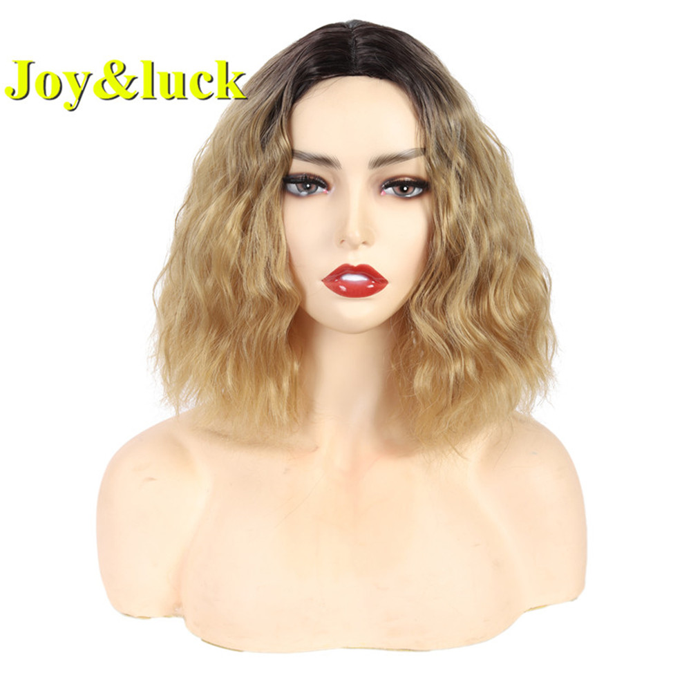 Woman Ladies Wig Wholesale Wigs for Women Middle Part Party Dark Root Brown Ombre Blonde Natural Short Curly Synthetic Hair Wigs