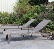 Beach Furniture Sun Lounger aluminum stackable mesh Lounger free sample