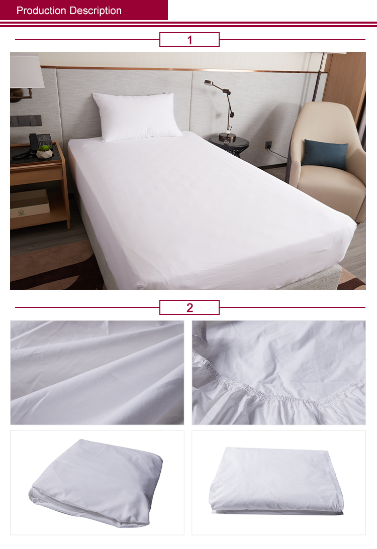 Hotel Guestroom Linen Set Stain Cotton Fitted Sheet