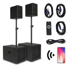 3000W DJ Powered PA Speaker System Combo with Bluetooth, USB, SD Card, and Remote Control