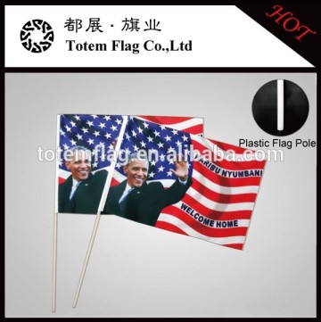 President Obama Stick Flag , Obama Hand Held Flag