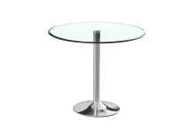 Modern Round Glass Bar Table with Chrome Base